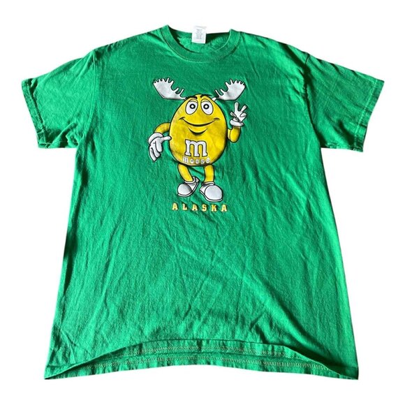 M&M'S Other - M&M Moose Shirt Mens Medium Green Alaska Novelty Cartoon Graphic 100% Cotton Tee
